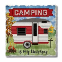 Counter Art CART0201586 Camping is My Therapy Single Tile Coaster