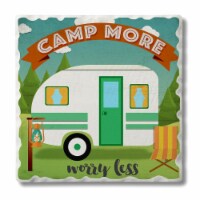 Counter Art CART0201588 Camp More Worry Less Single Tumbled Tile Coaster