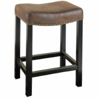 Armen Living Tudor 26  Backless Stationary Bar Stool in Wrangler Brown
