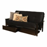 Kodiak Furniture Monterey Storage Full Futon with Suede Fabric Mattress in Black