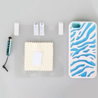 Zebra Case and Stylus Pen Protector Blue