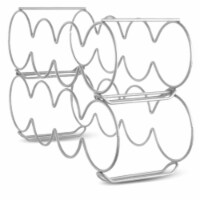 Stackable Table Top Wine Rack Silver 2 Pack