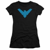 Trevco Batman-Nightwing Symbol - Short Sleeve Junior Sheer Tee - Black- Large