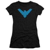 Trevco Batman-Nightwing Symbol - Short Sleeve Junior Sheer Tee - Black- Large