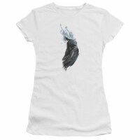 Trevco Batman-Wash - Short Sleeve Junior Sheer Tee - White- Medium