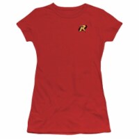 Trevco Batman-Robin Logo - Short Sleeve Junior Sheer Tee - Red- Large