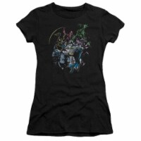 Trevco Batman-Surrounded - Short Sleeve Junior Sheer Tee - Black- Medium
