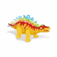 AZ Import D638 Orange Walking Stegosaurus with Flashing & Sounds Dinosaur Toys for Kids - Ora