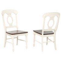 Sunset Trading Andrews 17.5  Wood Dining Chairs in Antique White (Set of 2)