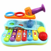 AZ Trading & Import PS856 Kids Rainbow Xylophone Piano Pounding Bench with Balls & Hammer