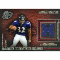 Autograph Warehouse 466266 Musa Smith Player Worn Jersey Patch Football Card, 2003 Playoff Ho