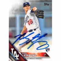 Autograph Warehouse 466803 Ross Stripling Autographed Los Angeles Dodgers Baseball Card 2016