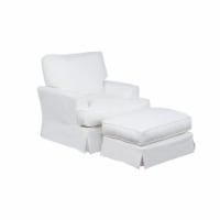 Sunset Trading Ariana Slipcovered Chair with Ottoman Performance White
