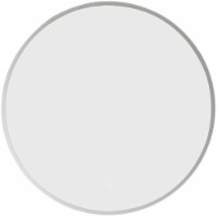 Vinnova Century 32  Frameless LED Lit Round Bathroom Mirror in Silver