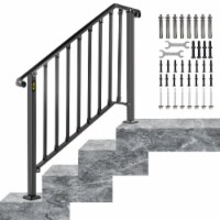 Handrail Picket #3 Fits 3 Steps Matte Black Hotels Commercial Real Iron Metal