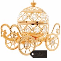 24K Gold Plated Crystal Studded Large Cinderella Pumpkin Coach Ornament by Matashi