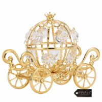 24K Gold Plated Crystal Studded Small Cinderella Pumpkin Coach Ornament by Matashi