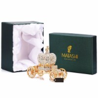 Hand Painted Royal Crown Carriage Ornament/Trinket Box Embellished with 24K Gold and High