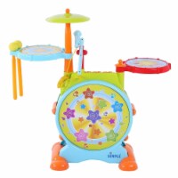 Electric Big Toy Drum Set For Kids By Dimple - Comes with Microphone Pedal n Stool - Pre