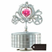 Chrome Plated Silver Princess Carriage Music Box You Are My Sunshine| Chrome Plated Table Top