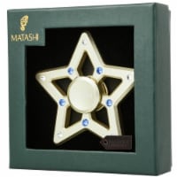 24k Gold Plated Hanging Christmas Tree Star Spinner Ornament w/ Matashi Crystals