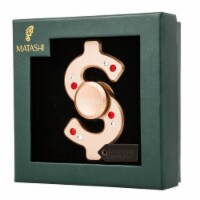 Rose Gold Plated Hanging Christmas Tree Dollar Sign Spinner Ornament w/ Matashi Crystals