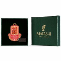 Hebrew Judaica Hamsa Shaped Home Blessing Hanging Wall Ornament w/ Matashi Crystals (Pewter)