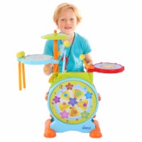 Dimple Electric Big Toy Drum Set For Kids - Comes with Microphone Pedal n Stool - Pre