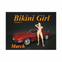 American Diorama 38167 March Bikini Calendar Girl Figure for 1 isto 18 Diecast Model Car