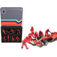 American Diorama 38382 Formula One F1 Pit Crew 7 Figurine Set Team Red for 1 by 43 Scale Mode