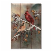 Day Dream HQ DBWC1624 16 x 24 in. Bartholets Winter Cardinals Inside & Outside wood Wall Art