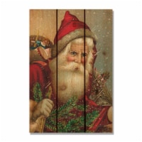 Day Dream HQ RHS1624 16 x 24 in. Red Hat Santa Inside & Outside wood Wall Art