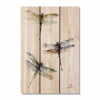 Day Dream HQ DCTD1624 16 x 24 in. Crousers Three Dragonflies Inside & Outside wood Wall Art