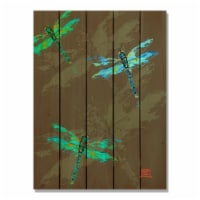 Day Dream HQ DCND2836 28 x 36 in. Crousers Neon Dragonflies Inside & Outside wood Wall Art