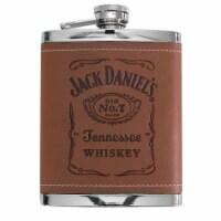 Jack Daniels 34457 Jack Daniels Brown Leather Flask