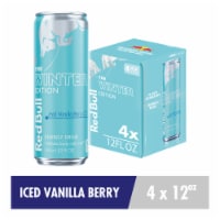 Red Bull Winter Edition Iced Vanilla Berry Energy Drink Cans Perspective: Main