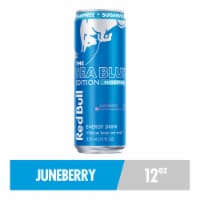 Red Bull Sea Blue Edition Sugar Free Energy Drink Juneberry Can Perspective: Main