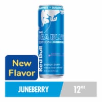 Red Bull Sea Blue Edition Sugar Free Energy Drink Juneberry Can Perspective: Main