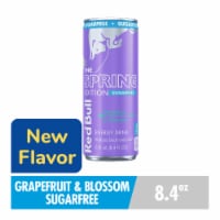Red Bull Spring Edition Sugarfree Energy Drink Grapefruit Can Perspective: Main