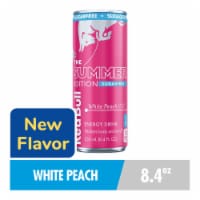 Red Bull Summer Edition Sugarfree Energy Drink White Peach Can Perspective: Main
