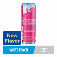 Red Bull Summer Edition Sugarfree Energy Drink White Peach Can, 12 fl oz
