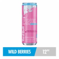 Red Bull Pink Edition Sugar Free Energy Drink Wild Berries Can Perspective: Main