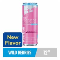 Red Bull Pink Edition Sugar Free Energy Drink Wild Berries Can Perspective: Main