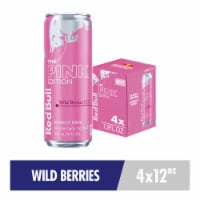 Red Bull Pink Edition Energy Drink Wild Berries Cans Perspective: Main