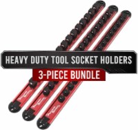 Precision Defined Aluminum Tool Socket Holder 3-Piece Set | Red, Heavy Duty 1/4 , 3/8 , 1/2