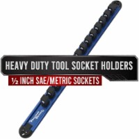 Precision Defined Aluminum Tool Socket Holder | Blue, Single 1/2  x 14 Clips