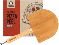 Chef Pomodoro Bamboo Pizza Paddle with Foldable Wood Handle for Easy Storage
