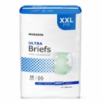 McKesson Ultra Adult Incontinence Brief XXL Heavy Absorbency Contoured, BRULXXL, Heavy, 12 Ct
