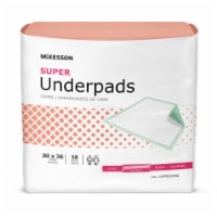 McKesson Super Underpads for Incontinence, Moderate Absorbency - 30 in x 36 in, 10 Ct