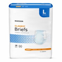 McKesson Classic Adult Incontinence Brief L Light Absorbency Contoured, BRBRLG, Light, 18 Ct